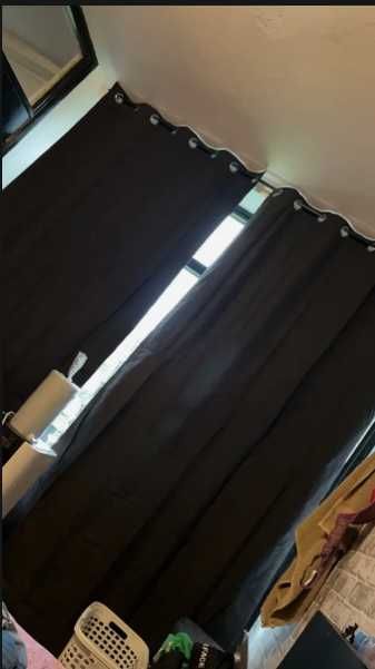 Par de Cortinados Blackout 100% À prova de Luz Grandes | Preto/Branco
