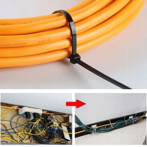 Opaski zaciskowe 3,6x150mm 100szt trytki czarne zaciski paski trytytki
