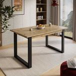 Stół Loft 150x85+48 biały/wotan/artisan/stirling nogi metal czarne,