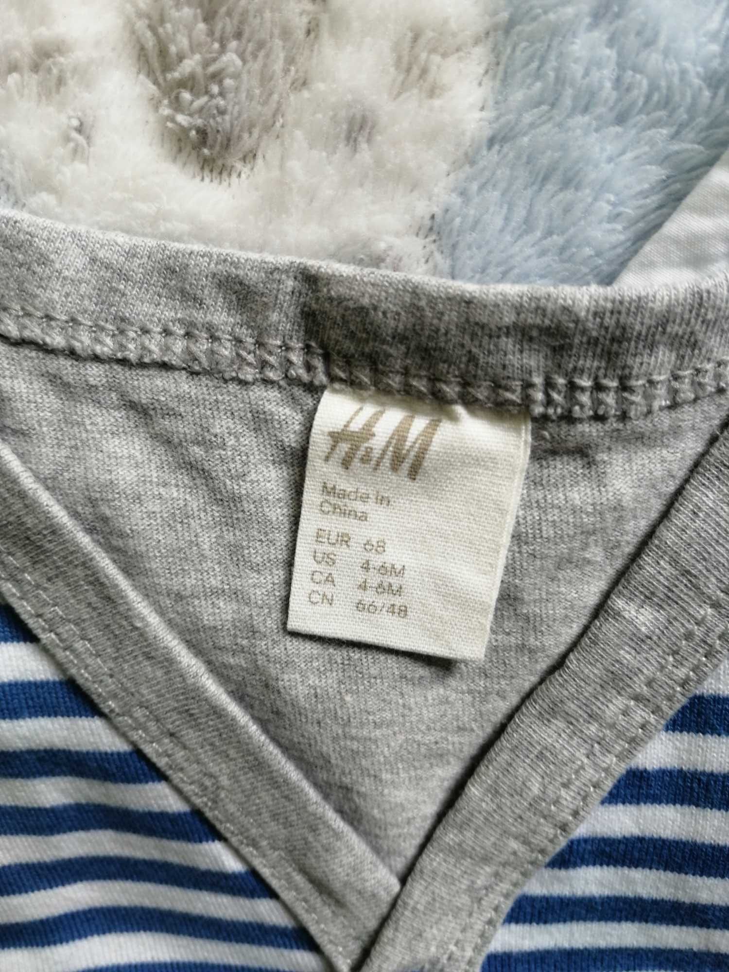 Komplet niemowlęcy koszula + spodnie + kamizelka, H&M, r.62/68