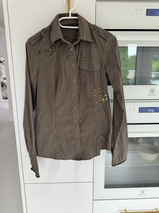 Rossodisera koszula khaki dżety kamienie M