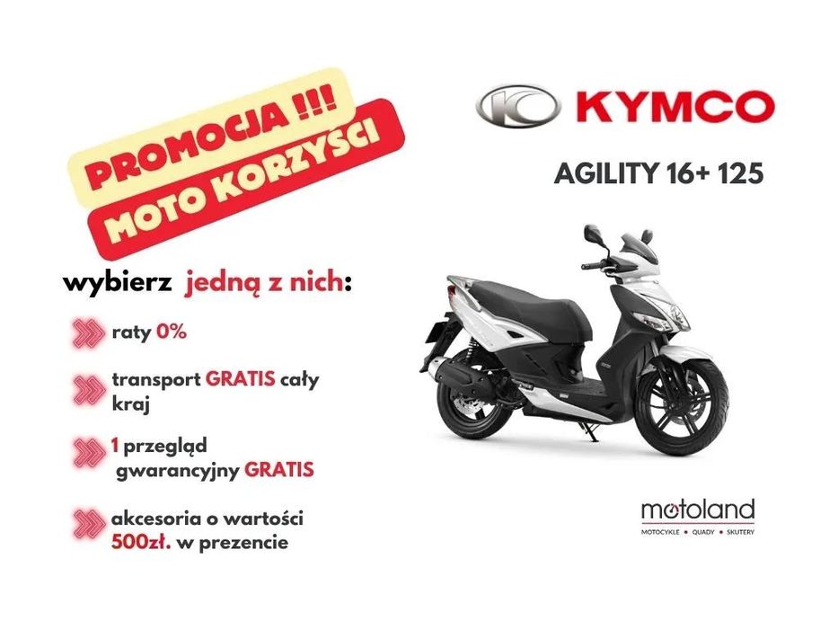 Kymco Agility Kymco Agility 16+ 125 (4T)- Promocja, wybierz swoją korzyść!