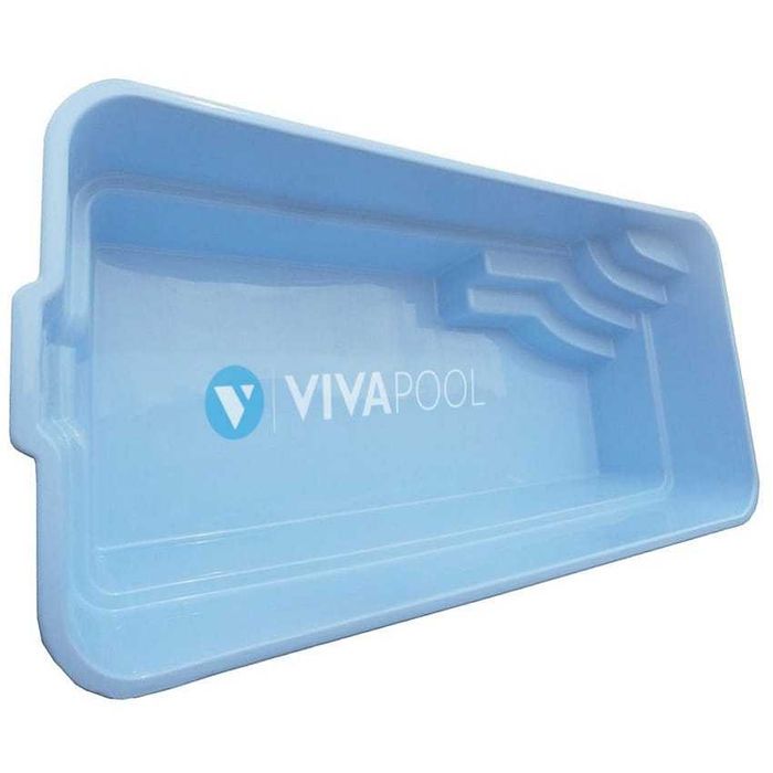 Nowoczesny basen do ogrodu VENEZIA 8,1 x 3,7 poliestrowy wkopywany