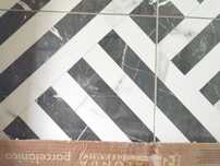 PŁYTKI PATCHWORKOWE PASY czarno - białe 44x44gatsby  realonda BLACK WH