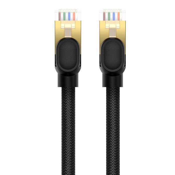 Baseus szybki okrągły kabel sieciowy RJ45 40Gbps Cat. 8 0.5m czarny