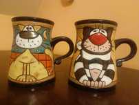 Kubki, koty, handmade, ręcznie malowane, unikat