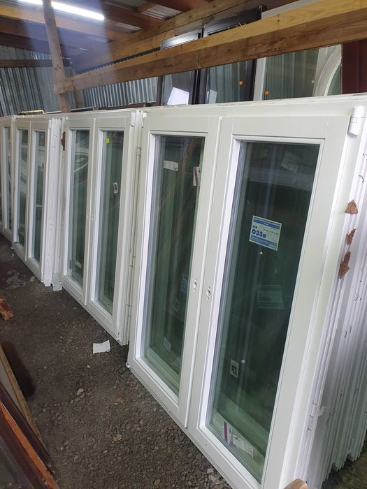 NOWE OKNA Drewniane Sosnowe Dwuskrzydłowe 118x145cm 2 sztuki białe