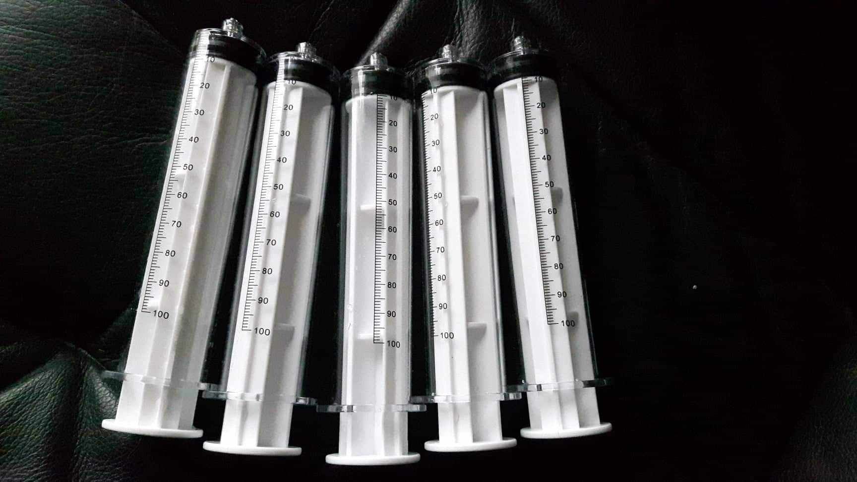 5 x 200 ml  10 x100 strzykawka strzykawki wężyk gratis