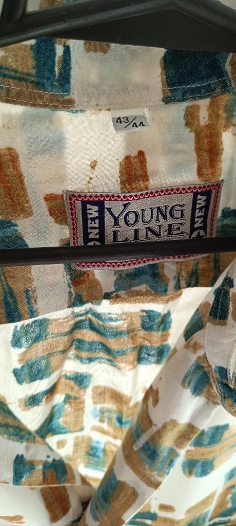 Koszula New Young Line SeidenSticker retro, vintage abstract print,