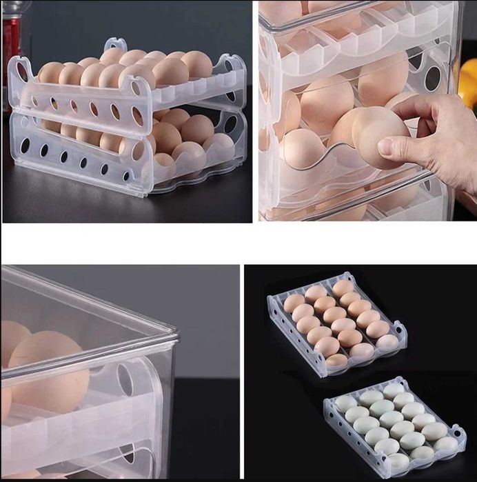 Лоток-органайзер для 30 яєць з функцією самостійного викочування