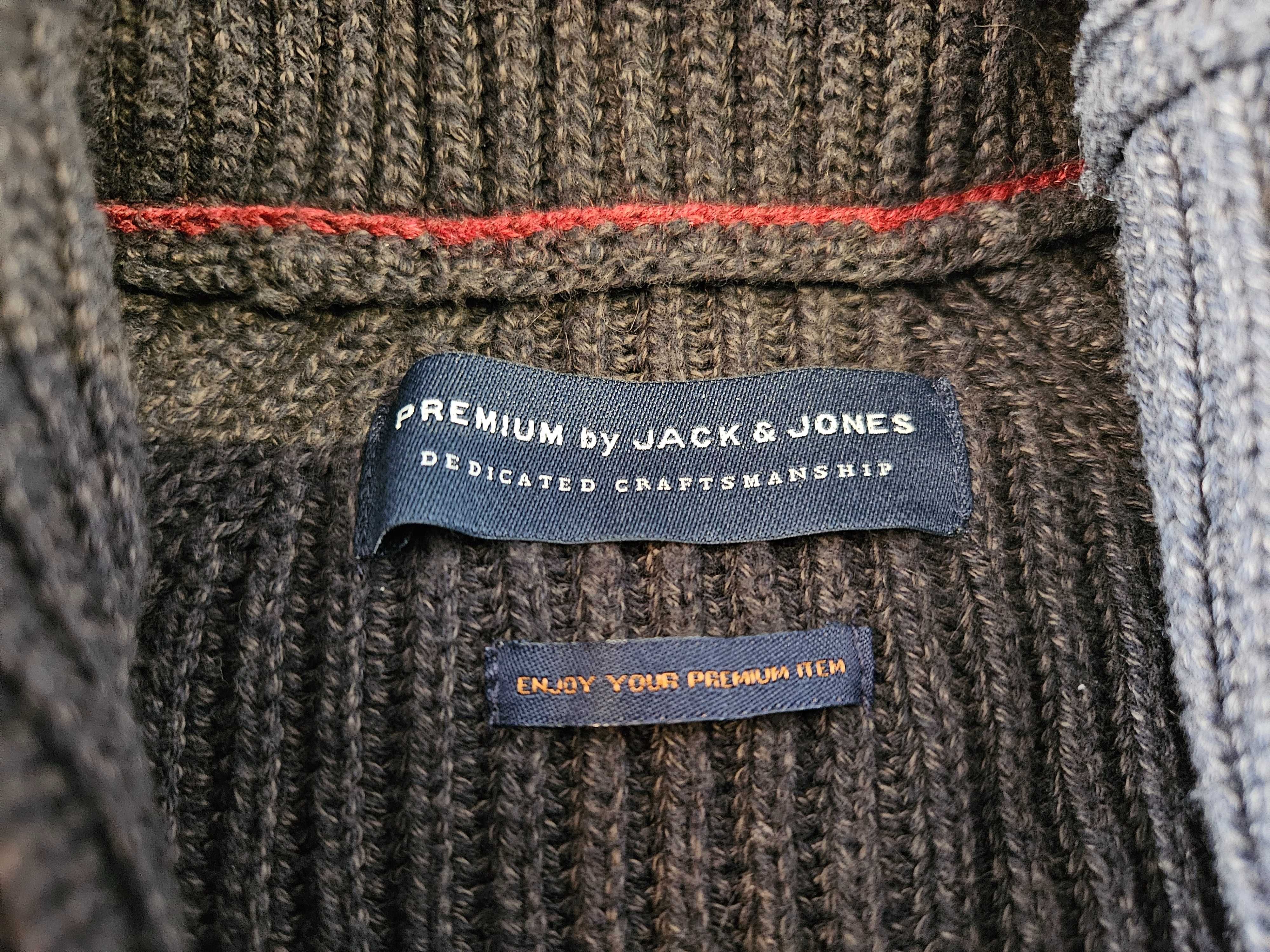 Sweter Kardigan Szary ciepły Jack&Jones M