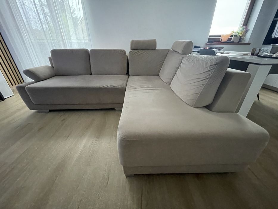 Nowoczesny narożnik 190x250 z funkcją spania i pojemnikiem