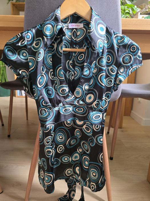 Bluzka z dekoldem, jedwabna, okazja!