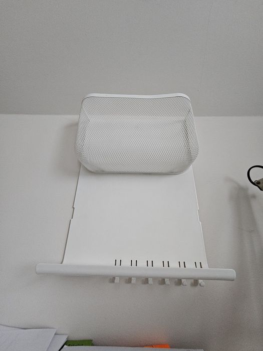 Ścienny organizer koszyk metalowy biały IKEA Dronjons
