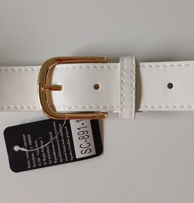 Pasek damski biały