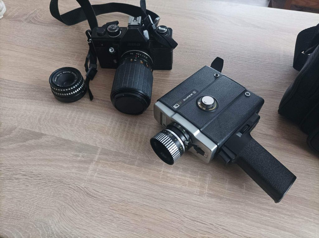 Kolekcjonerski zestaw aparat kamera światłomierz