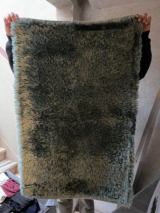 3 Tapetes pêlo comprido, azul marinho