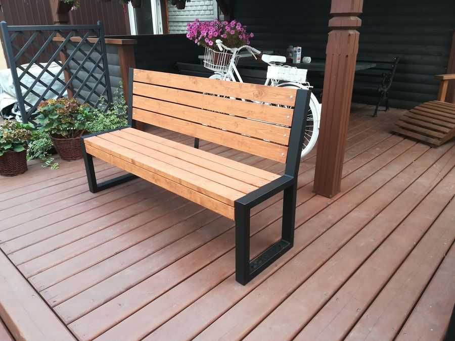 Meble ogrodowe LOFT stół 4 ławki drewniane industrialne 10-12 osób NEW