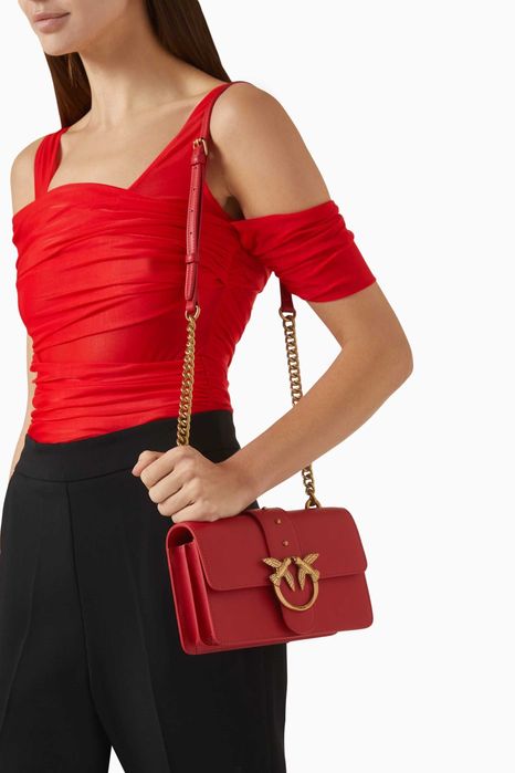 PINKO damska torebka listonoszka Love one Classic RED