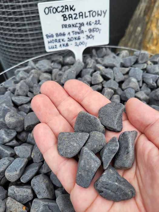 Otoczak Bazaltowy Bazalt 16-22 Kamienie ogrodowe na rabaty ścieżki