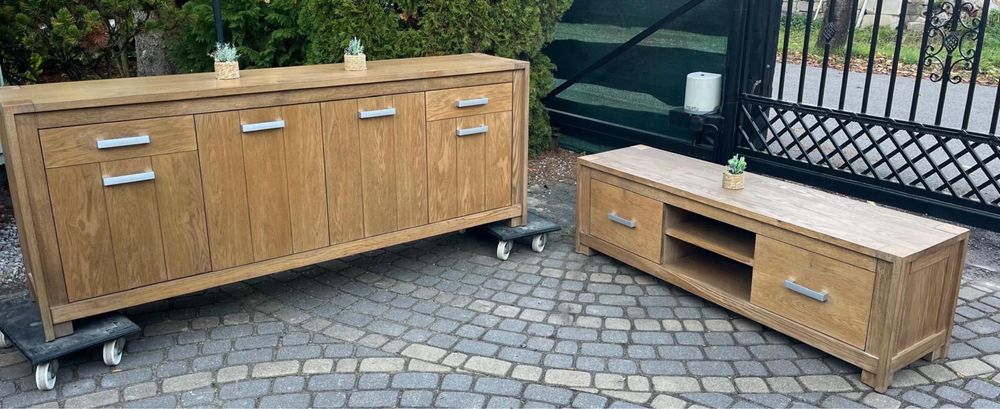 Komoda dębowa + szafka RTV- Meble Holenderskie