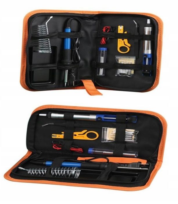 Lutownica precyzyjna 60W grzałkowa cyna odsysacz groty 20 elementów