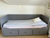 Łóżko Ikea Hemnes szare 160x200