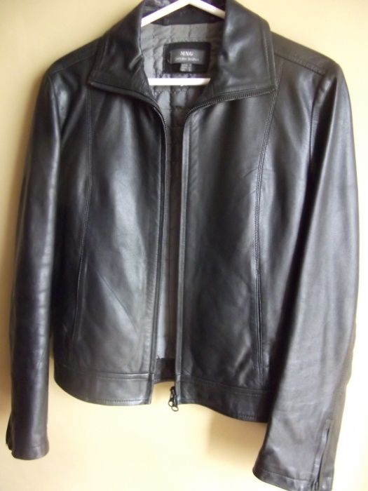 Blusão cabedal preto pele genuína NOVO / Black leather jacket - MANGO