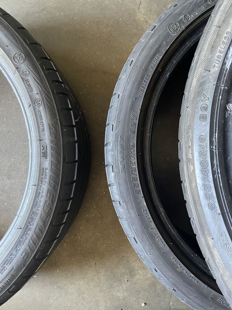 Pneus RFT 225/40/19 + 255/35/19 Bridgestone todos iguais impecaveis