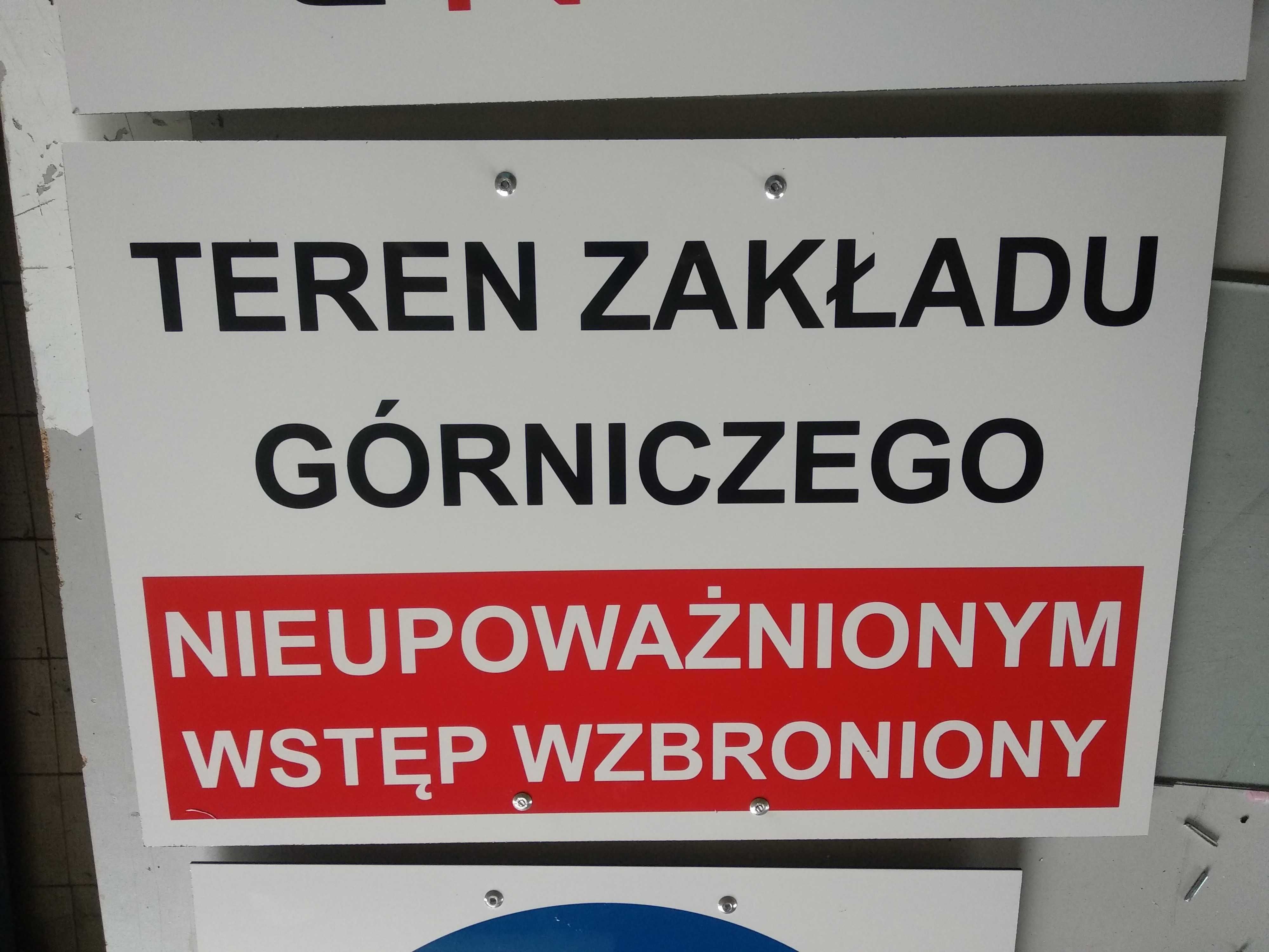 Płyta Dibond tablica informacyjna, reklamowa, oznakowania, zakaz znak