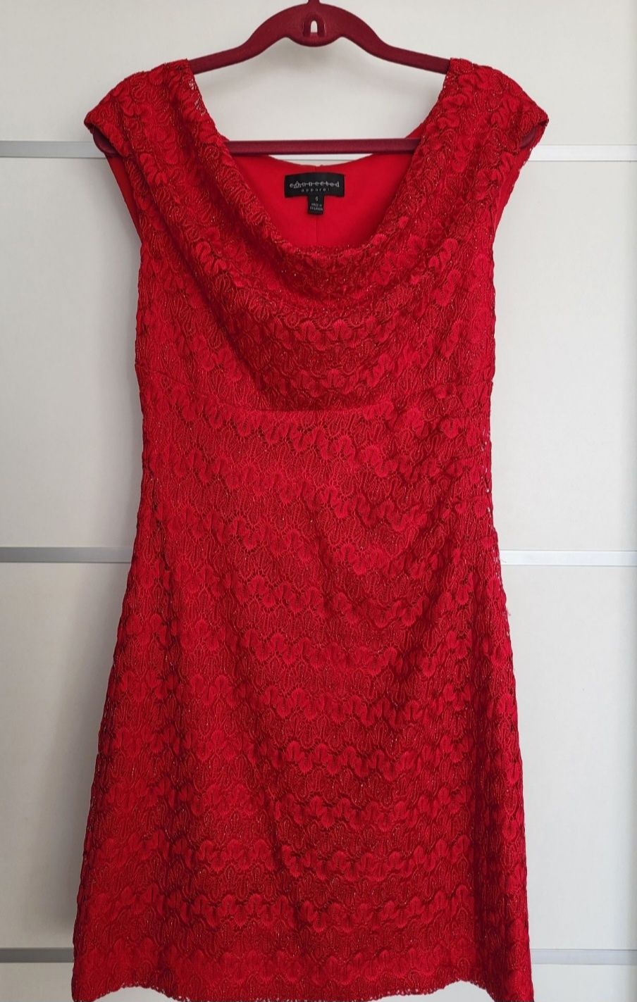 Czerwona mini sukienka r 36 S  TK maxx