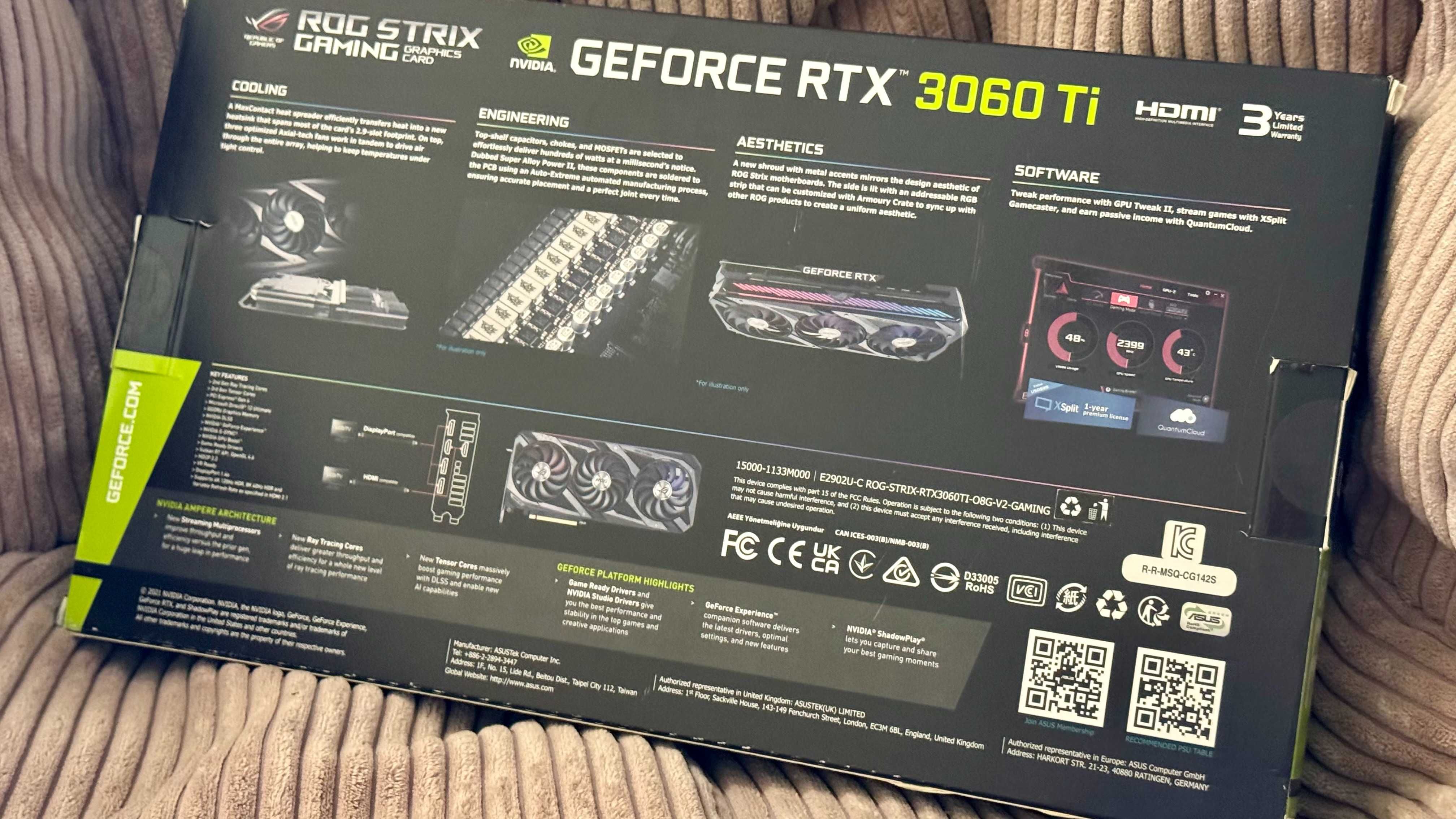 Karta graficzna ASUS GeForce RTX 3060Ti ROG STRIX V2 8GB OC Gaming