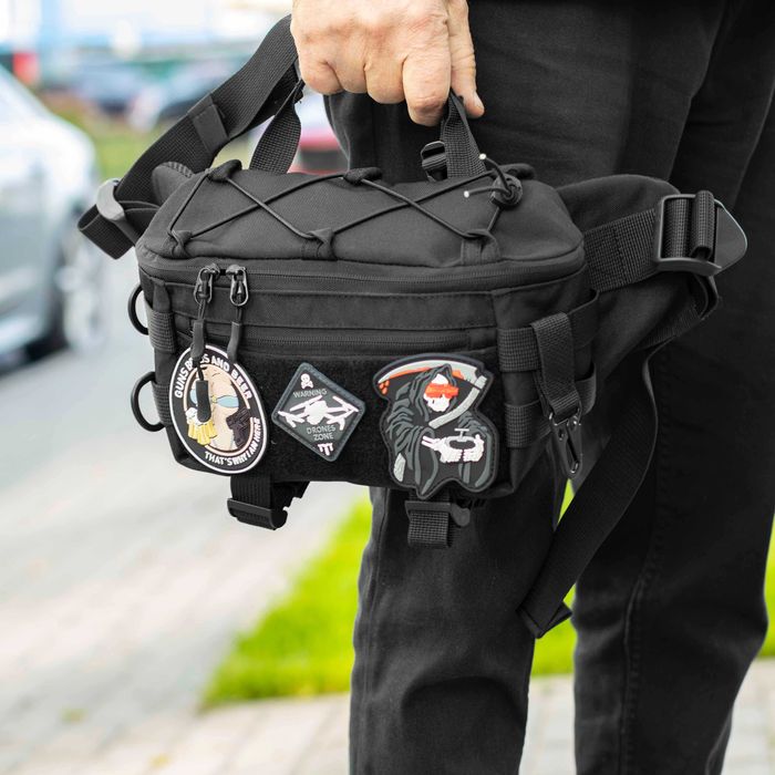 Тактична бананка нагрудна сумка TAC BIG Black поясна сумка з MOLLE