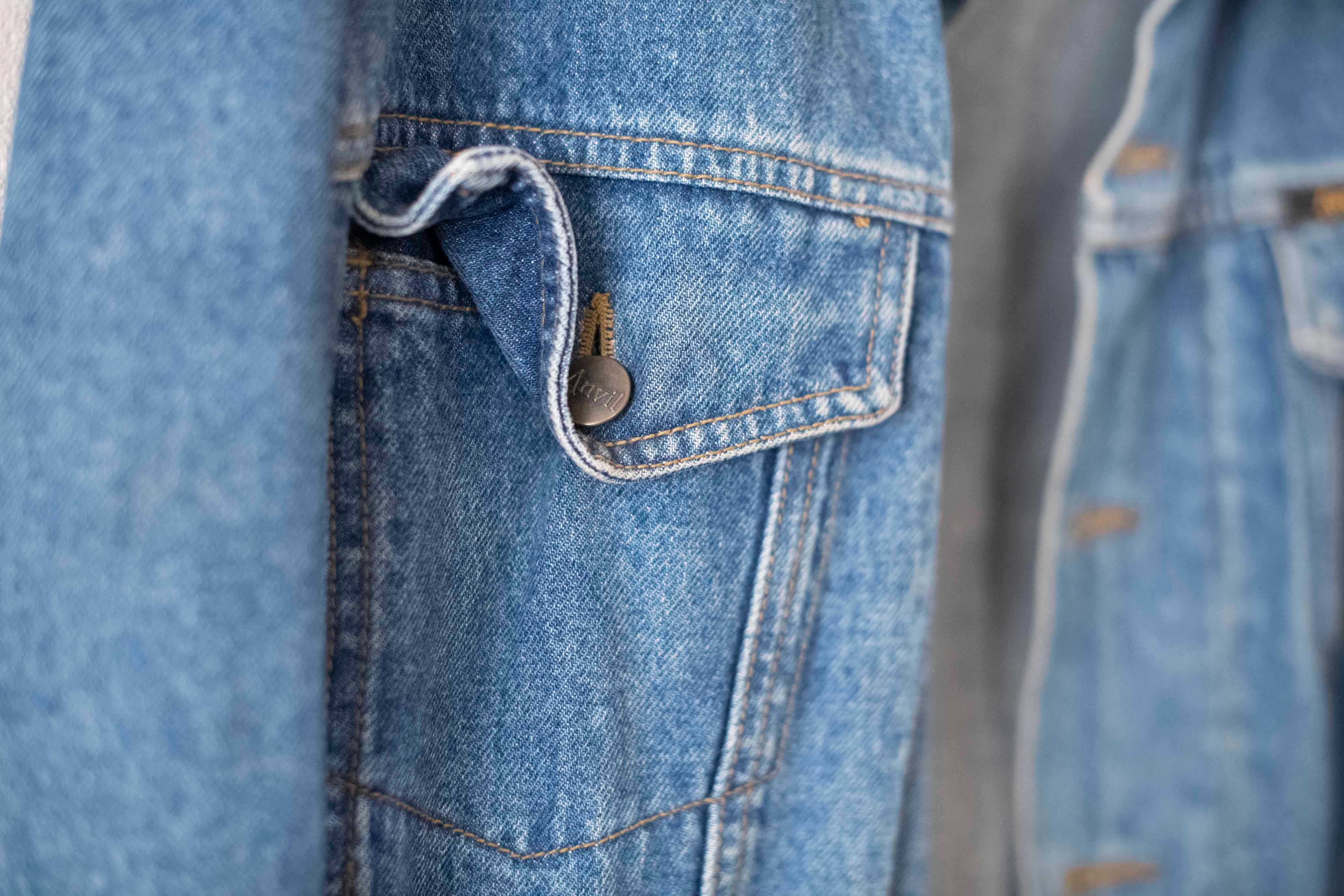 Vintage kurtka jeansowa Anvil klasyczny denim, męska, styl retro