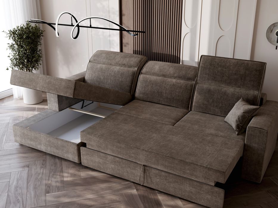 Narożnik prosto od producenta rozkładany regulowane zagłówki