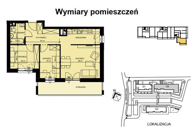 Nova Graniczna, gotowe na VI.2022, 59m2, 3 pokoje, osobna kuchnia.