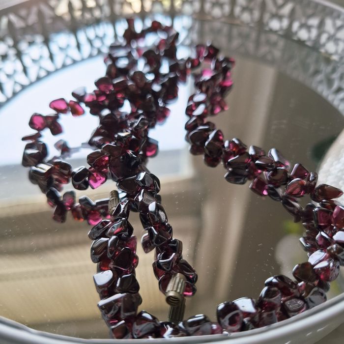 Naszyjnik z kamienia granatu 50 cm