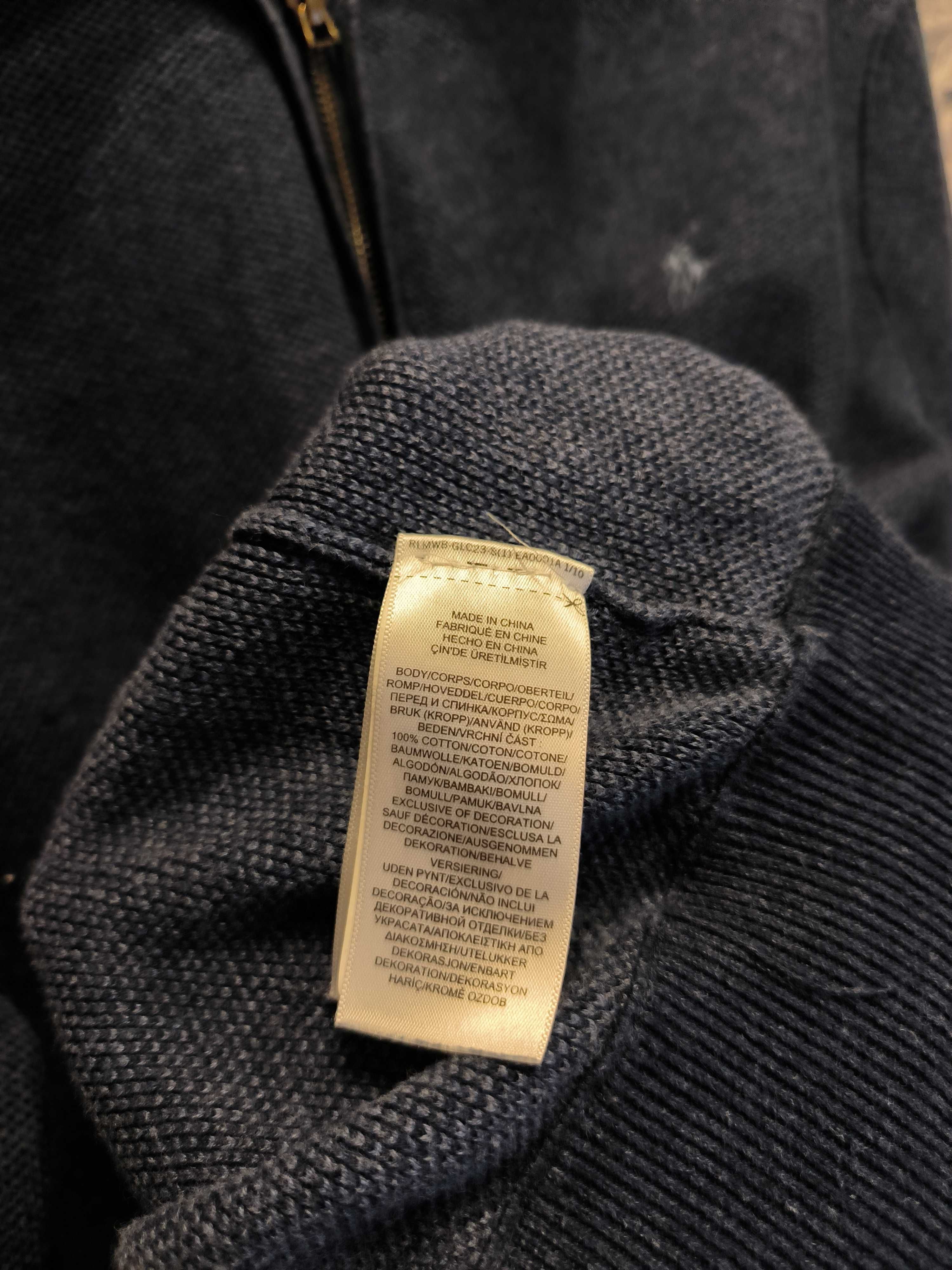 Bluza Rozpinana Ralph Lauren Szara Logo Zip