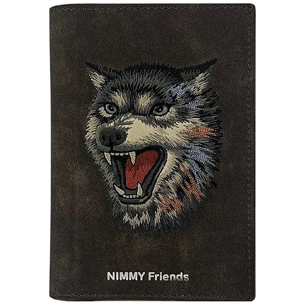 Etui Nimmy Raptor Wolf na paszport / portfel - brązowe