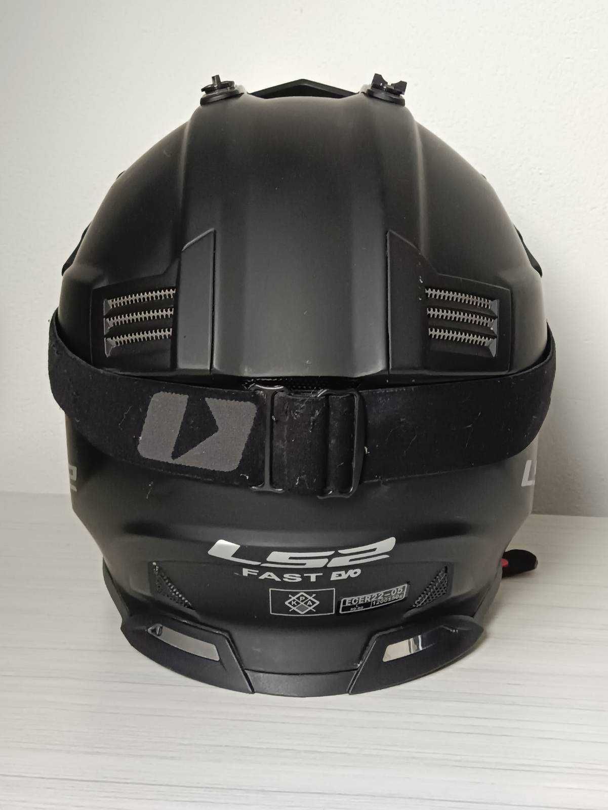 Kask motocyklowy/crossowy LS2 FAST EVO r. L czarny + okulary