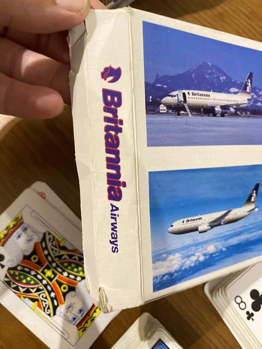 5 baralhos de cartas usados - companhias aereas
