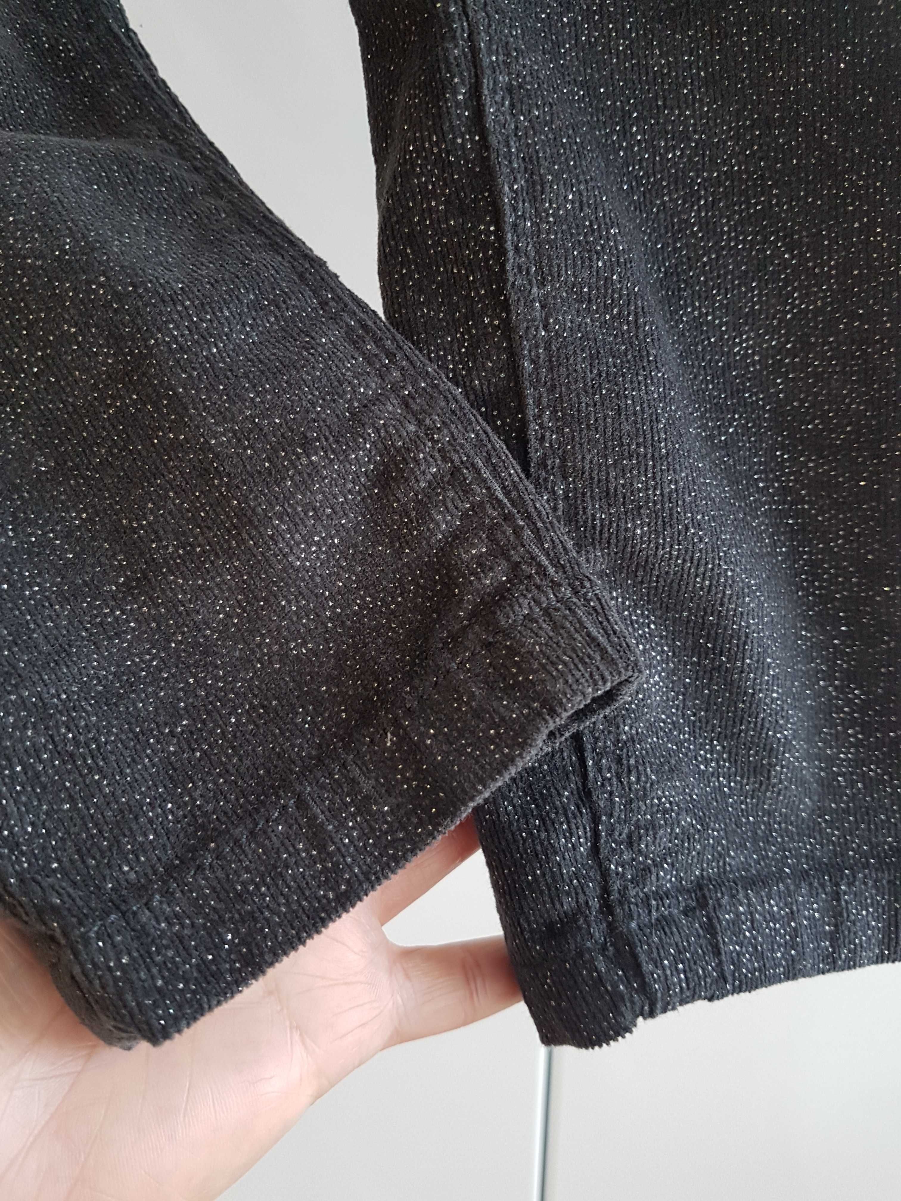 Nowość 2024:) sztruksowe spodnie z brokatem DENIM roz 122