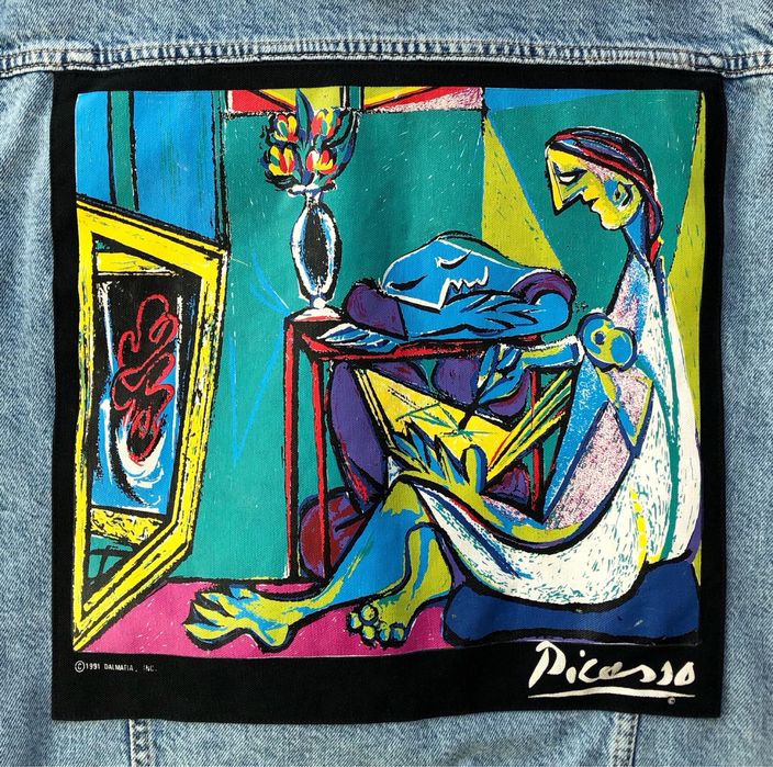 Kurtka jeansowa C&A z naszywką Picasso oversize S/M 36/38