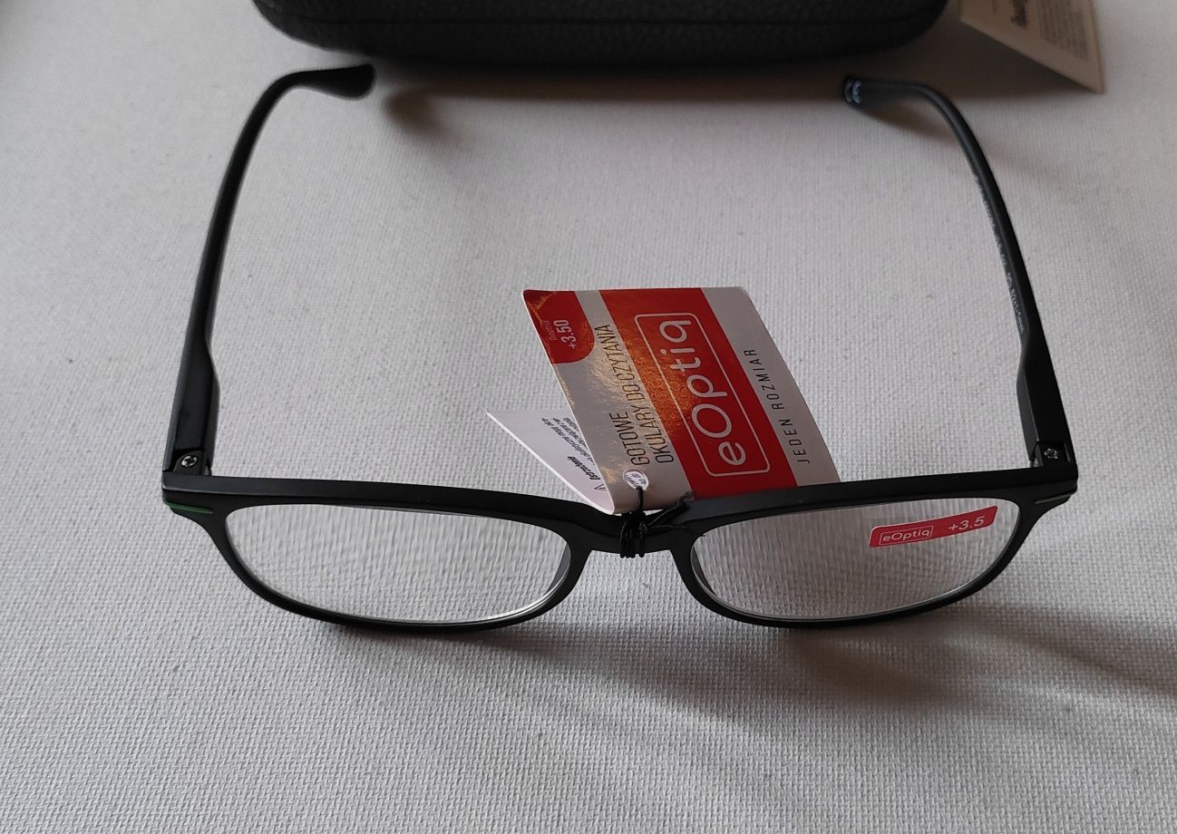 Etui + okulary eOptiq do czytania Dioptria +3,5