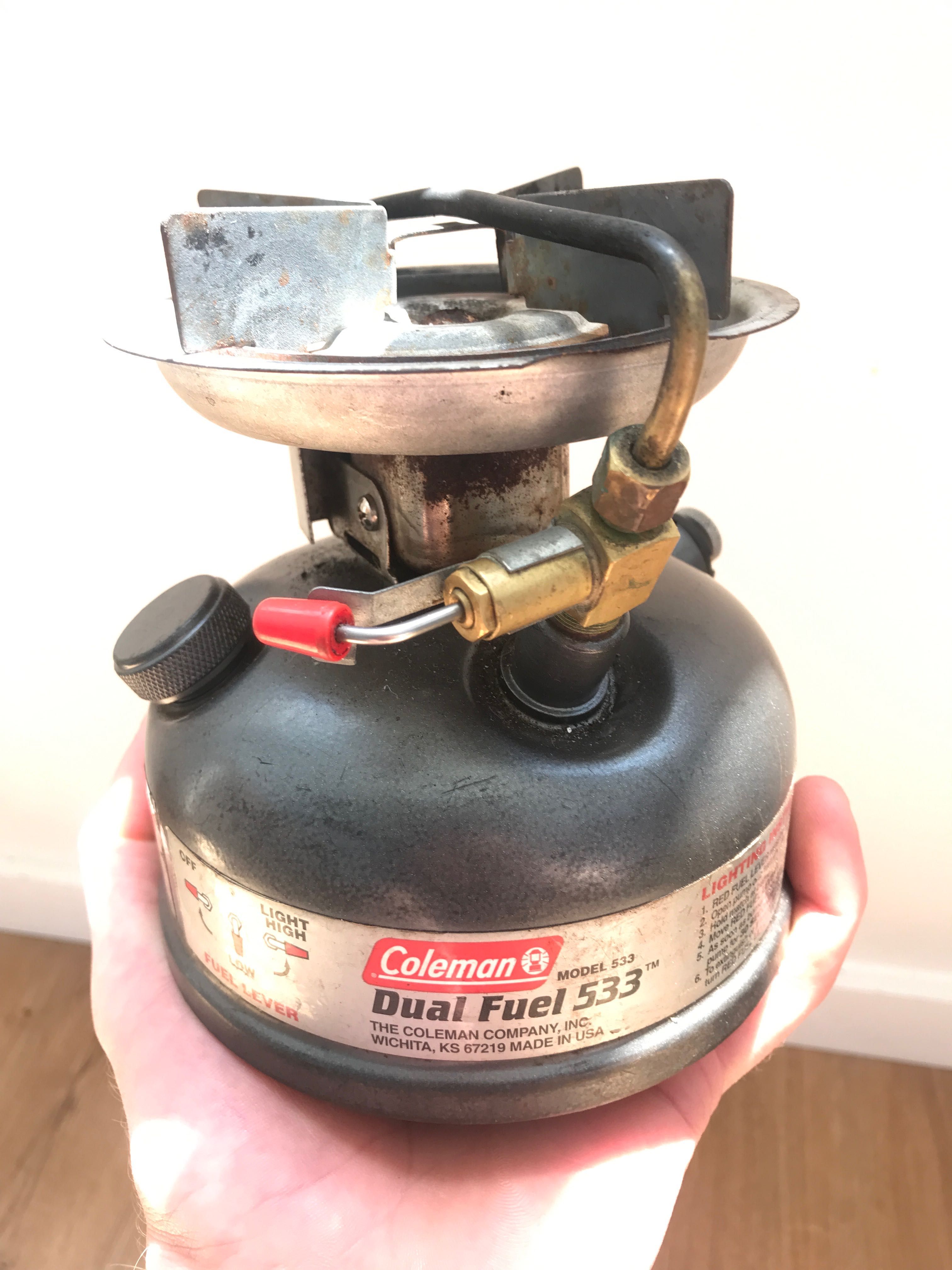 Coleman Dual Fuel Camping Stove. Petrol Powered Survival Cooker