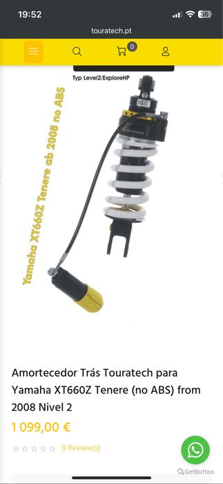 Amortecedor traseiro touratech yamaha xtz660 tenere