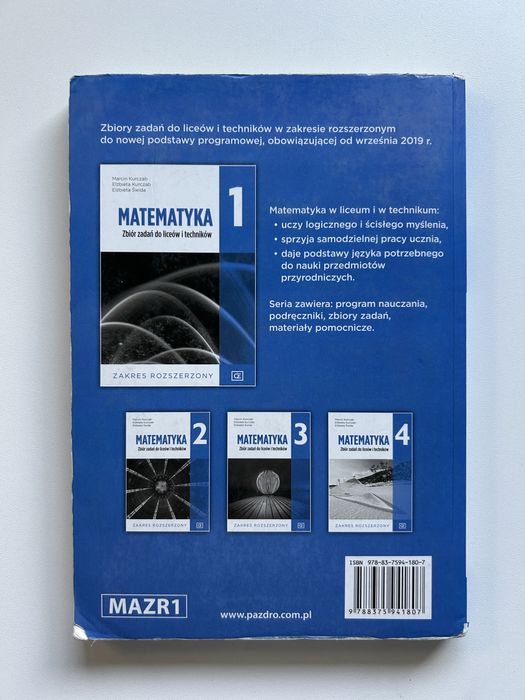 Matematyka 1 Zbiór zadań do liceów i techników zakres rozszerzony