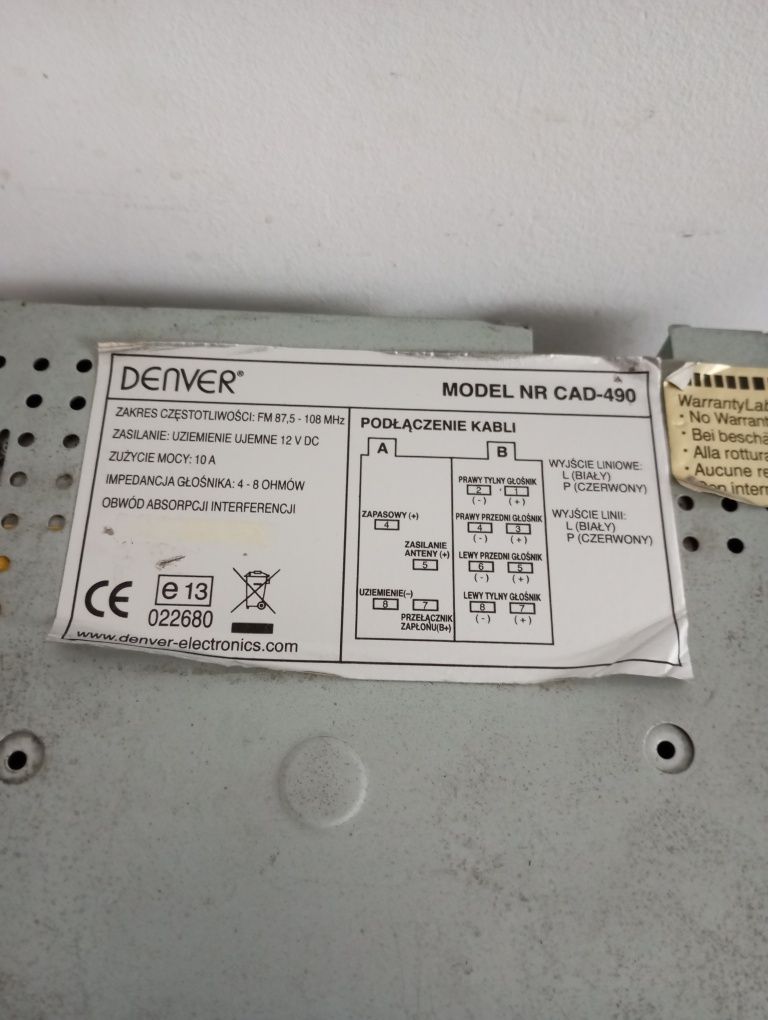 Radio Denver CAD-490 CD/MP3/CD-R