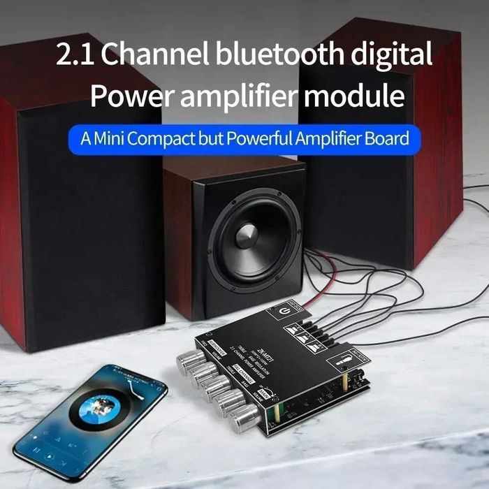 Moduł wzmacniacza audio Bluetooth 2.1 ZK-MT21 + zasilacz 12V/5A