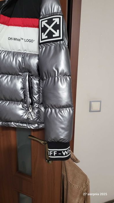 Kurtka srebna z kapturem OFF-White